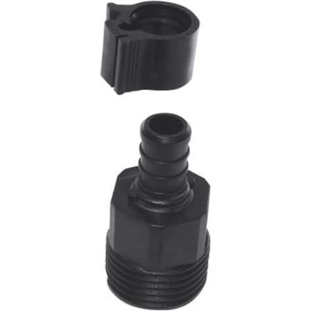 Flair It 0.5 x 0.75 in. PEX Connector Male - Black 5484365